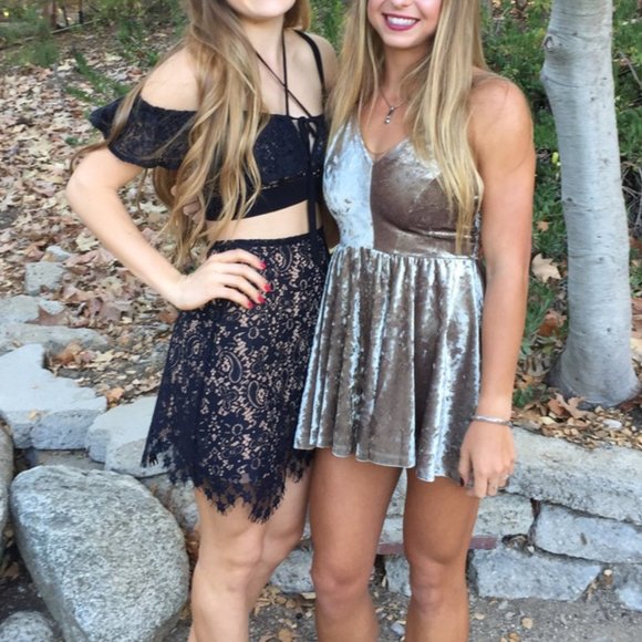 For Love And Lemons Black Lace 2 Piece Set